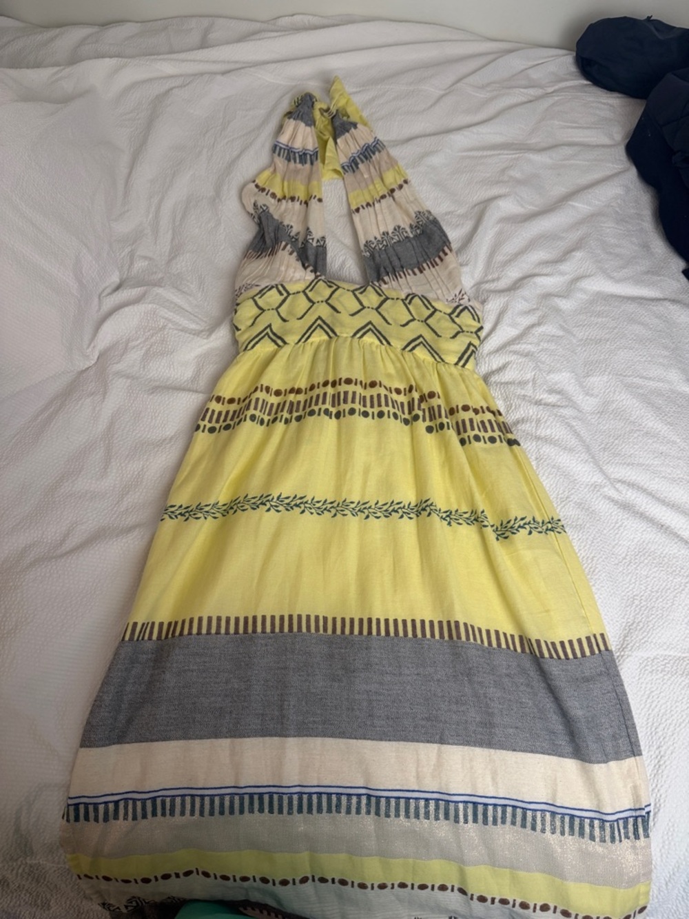 VERB Yellow Patterned Halter Sundress